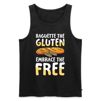 Baguette the gluten embrace the free - Männer Premium Bio Tank Top - Schwarz - Vorne - AI Model Male 178 light (178cm)