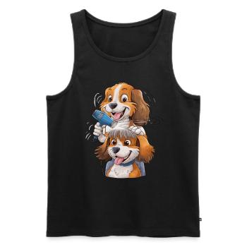 Dog Groomer Hundfriseur für einen Hundfriseur - Männer Premium Bio Tank Top - Schwarz - Vorne - Michal (187cm)