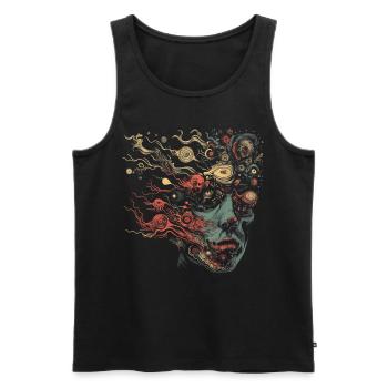 Weirdcore Aesthetics Weird Woman Face Dreamcore - Men's Premium Organic Tank Top - black - Front - AI Model Male 178 light (178cm)