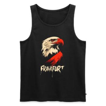 Tête d’aigle de Francfort Rouge-Blanc FFM Ultras - Débardeur bio Premium Homme - noir - Devant - Michal (187cm)