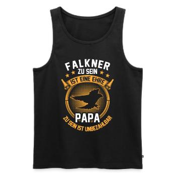 Falkner ist ein Ehre Beizjagd Falknerei - Männer Premium Bio Tank Top - Schwarz - Vorne - AI Model Male 178 light (178cm)