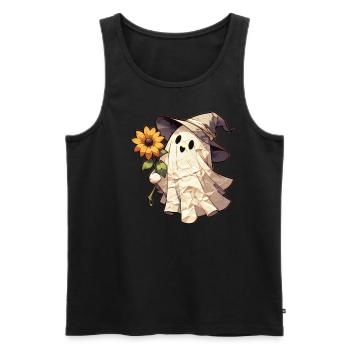 Paper spirit with sunflowers - Men's Premium Organic Tank Top - black - Front - Michal (187cm)