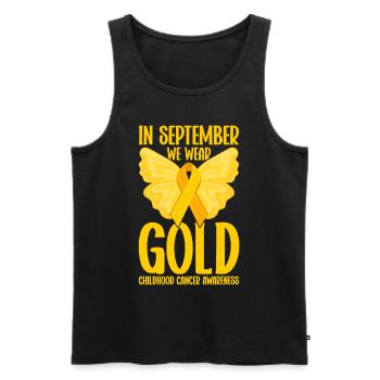 Krebs Im Kindesalter Childhood Cancer Awareness - Männer Premium Bio Tank Top - Schwarz - Vorne - Michal (187cm)