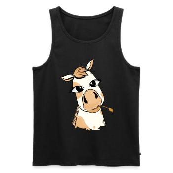 Pony Horse Horses Horse Head - Men's Premium Organic Tank Top - black - Front - Michal (187cm)
