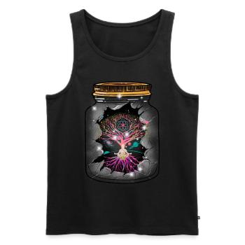 Meditation Tree Nature Mystical Meditate Fantasy - Men's Premium Organic Tank Top - black - Front - AI Model Male 178 light (178cm)