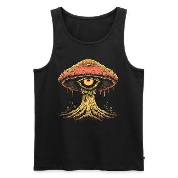 Cottagecore Weirdcore Ästhetischer Pilz Augapfel C - Männer Premium Bio Tank Top - Schwarz - Vorne - Michal (187cm)