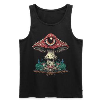 Cottagecore Weirdcore Ästhetischer Pilz Augapfel C - Männer Premium Bio Tank Top - Schwarz - Vorne - Michal (187cm)