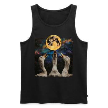 Canards Ferme Animal Fermier Lune Hurlante - Débardeur bio Premium Homme - noir - Devant - Michal (187cm)