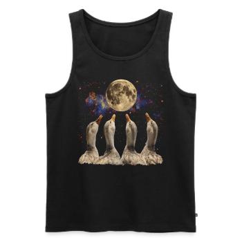 Canards Ferme Animal Fermier Lune Hurlante - Débardeur bio Premium Homme - noir - Devant - AI Model Male 178 light (178cm)