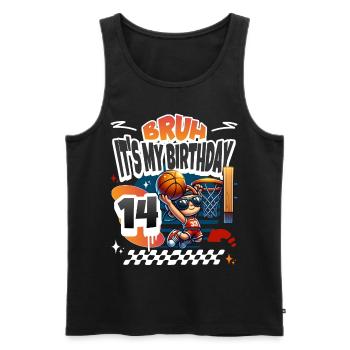 Basketball 14th Birthday - Men's Premium Organic Tank Top - black - Front - AI Model Male 178 light (178cm)