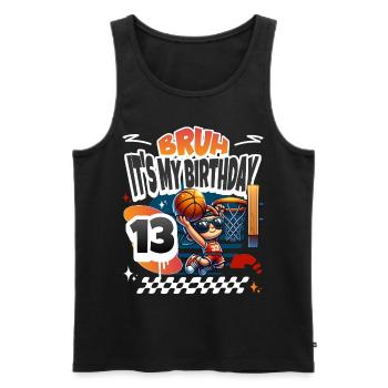 Basketball 13th Birthday - Men's Premium Organic Tank Top - black - Front - AI Model Male 178 light (178cm)