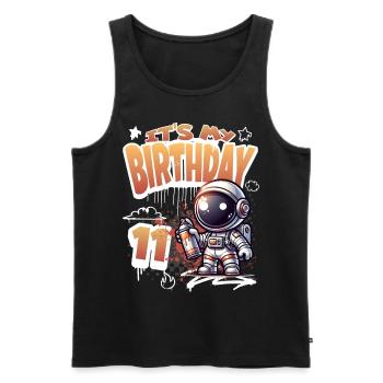 Graffiti Astronaut 11th Birthday - Men's Premium Organic Tank Top - black - Front - Michal (187cm)