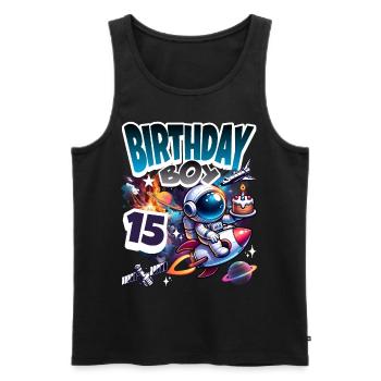 Astronaut 15th Birthday Space - Men's Premium Organic Tank Top - black - Front - Michal (187cm)