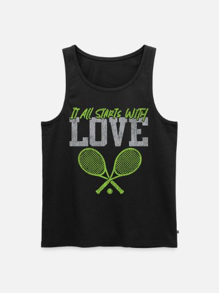 Funny Tennis Player Racket Pun - Men's Premium Organic Tank Top - black
