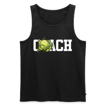 Funny Tennis Player Racket Coach - Men's Premium Organic Tank Top - black - Front - Michal (187cm)