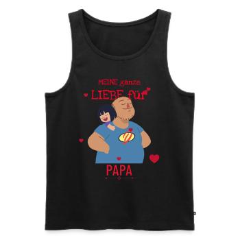 Tout mon amour pour papa - Débardeur bio Premium Homme - noir - Devant - AI Model Male 178 light (178cm)