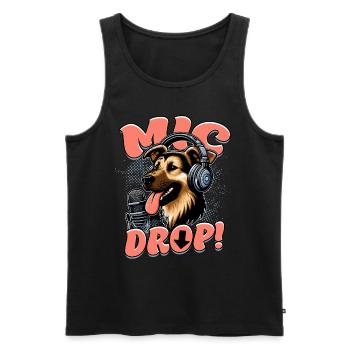 Podcast Podcaster Podcasting Mic Drop! - Männer Premium Bio Tank Top - Schwarz - Vorne - AI Model Male 178 light (178cm)