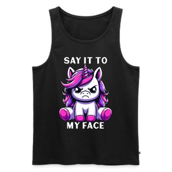 Say it to my face - Männer Premium Bio Tank Top - Schwarz - Vorne - Michal (187cm)