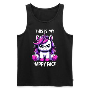This Is My Happy Face - Männer Premium Bio Tank Top - Schwarz - Vorne - Michal (187cm)