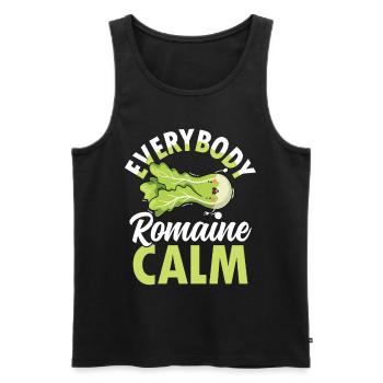 Everybody Romaine Calm für Veganer und - Männer Premium Bio Tank Top - Schwarz - Vorne - Michal (187cm)