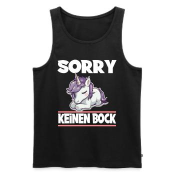 Sorry Keinen Bock Einhorn - Männer Premium Bio Tank Top - Schwarz - Vorne - Michal (187cm)