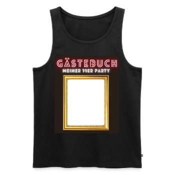 Gästebuch T-Shirt für 18er-Party - Männer Premium Bio Tank Top - Schwarz - Vorne - AI Model Male 178 light (178cm)