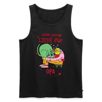 Meine Ganze Liebe Für Opa - Männer Premium Bio Tank Top - Schwarz - Vorne - Michal (187cm)
