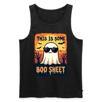 Halloween Party, Ghost, This Is Some Boo Sheet - Men's Premium Organic Tank Top - black - Front - AI Model Male 178 light (178cm)