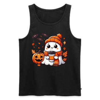 Halloween, Halloween Party, Coffee, Tea - Men's Premium Organic Tank Top - black - Front - AI Model Male 178 light (178cm)