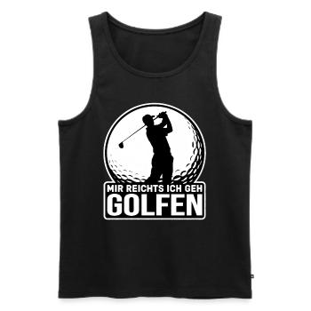 Mir reichts ich geh Golfen Lustiger Spruch Golfer - Männer Premium Bio Tank Top - Schwarz - Vorne - AI Model Male 178 light (178cm)