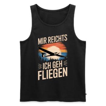 Mir Reichts Ich Geh Fliegen Segelflieger Piloten - Männer Premium Bio Tank Top - Schwarz - Vorne - AI Model Male 178 light (178cm)