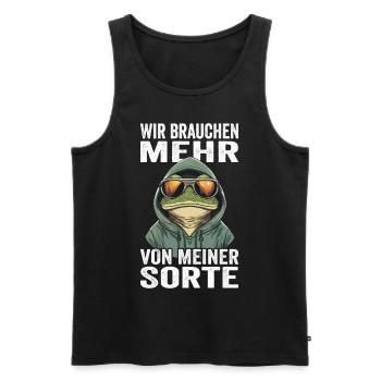 Wir brauchen mehr von meiner Sorte - Männer Premium Bio Tank Top - Schwarz - Vorne - AI Model Male 178 light (178cm)