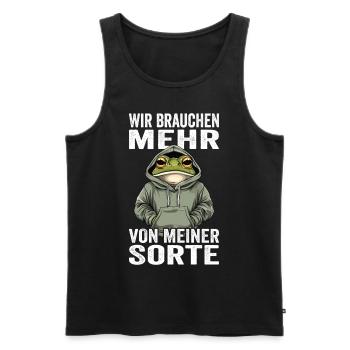 Wir brauchen mehr von meiner Sorte - Männer Premium Bio Tank Top - Schwarz - Vorne - AI Model Male 178 light (178cm)