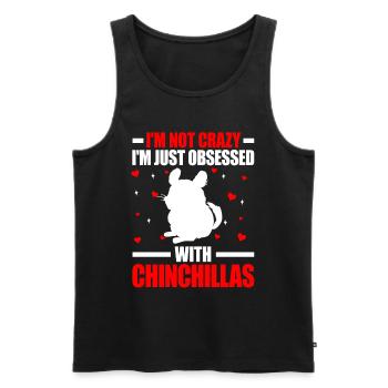 Chinchilla Not Crazy Rodent Woolly Mouse - Men's Premium Organic Tank Top - black - Front - Michal (187cm)