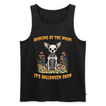Barking at the moon it's halloween soon - Men's Premium Organic Tank Top - black - Front - AI Model Male 178 light (178cm)