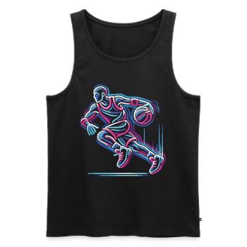 Basketball, basketball players, basketball players - Men's Premium Organic Tank Top - black - Front - Michal (187cm)