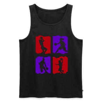 Basketball Tshirt B-Ball Dunking Rebound Player - Men's Premium Organic Tank Top - black - Front - AI Model Male 178 light (178cm)