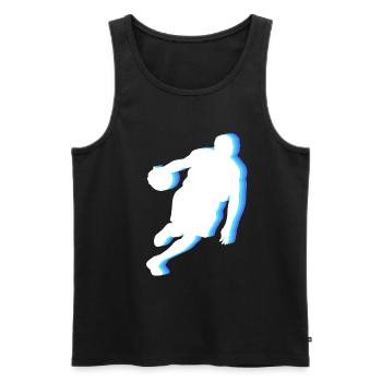 Basketball Tshirt B-Ball Dunking Rebound Player - Men's Premium Organic Tank Top - black - Front - AI Model Male 178 light (178cm)