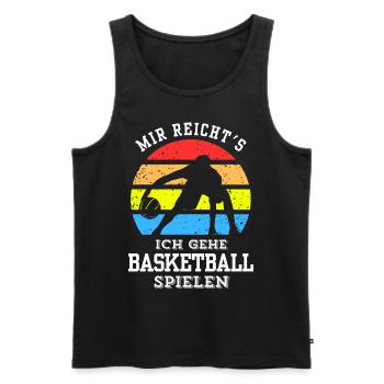 Basketball Tshirt B-Ball Dunking Rebound Player - Men's Premium Organic Tank Top - black - Front - AI Model Male 178 light (178cm)