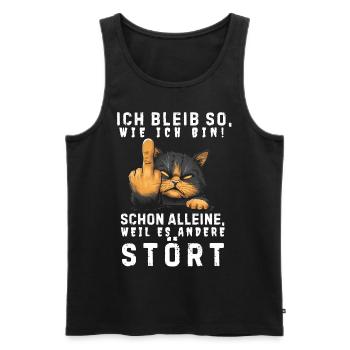 Funny Tshirt Funny Humor Sarcasm Lazy Fun - Men's Premium Organic Tank Top - black - Front - AI Model Male 178 light (178cm)