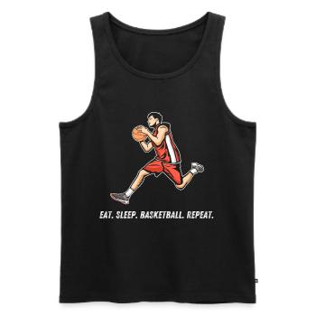 Basketball Tshirt B-Ball Dunking Rebound Player - Men's Premium Organic Tank Top - black - Front - AI Model Male 178 light (178cm)