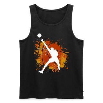 Basketball Tshirt B-Ball Dunking Rebound Player - Men's Premium Organic Tank Top - black - Front - AI Model Male 178 light (178cm)