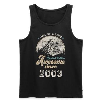 2003 Birthday Berge - Men's Premium Organic Tank Top - black - Front - AI Model Male 178 light (178cm)
