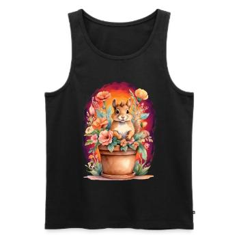Flowers Squirrel Nature Children Child Toddler - Men's Premium Organic Tank Top - black - Front - Michal (187cm)
