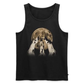Appaloosa Horse Howling Moon - Men's Premium Organic Tank Top - black - Front - Michal (187cm)