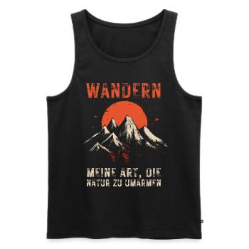 Randonnée pédestre - Profiter de la nature pour les amoureux de la nature - Débardeur bio Premium Homme - noir - Devant - Michal (187cm)