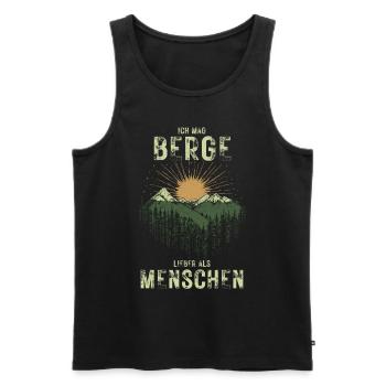Berge lieber als Menschen Wandern für Naturfreunde - Männer Premium Bio Tank Top - Schwarz - Vorne - AI Model Male 178 light (178cm)