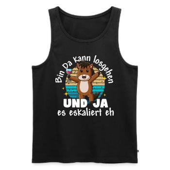 Lustige Tshirt Humor Feiern Sarkasmus Trinken JGA - Männer Premium Bio Tank Top - Schwarz - Vorne - AI Model Male 178 light (178cm)