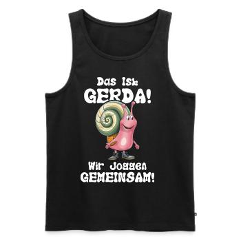 Funny Tshirt Humor Lazy Fun Sport Running Work - Men's Premium Organic Tank Top - black - Front - Michal (187cm)
