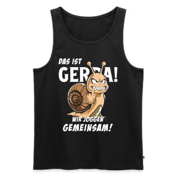 Funny Tshirt Humor Lazy Fun Sport Running Work - Men's Premium Organic Tank Top - black - Front - Michal (187cm)